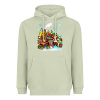 Matcha christmas santa and friends train Heavyweight Hoodie - Zillion Design Studio