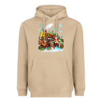 Mushroom christmas santa and friends train Heavyweight Hoodie - Zillion Design Studio