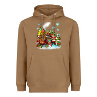 Toasted Coconut christmas santa and friends train Heavyweight Hoodie - Zillion Design Studio