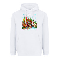 White christmas santa and friends train Heavyweight Hoodie - Zillion Design Studio