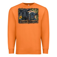 Carrot western black angus cattle and calf with leopard Premium Sweatshirt - RanaPortraitStore