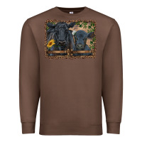 Chestnut western black angus cattle and calf with leopard Premium Sweatshirt - RanaPortraitStore