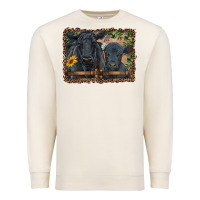 Sandshell western black angus cattle and calf with leopard Premium Sweatshirt - RanaPortraitStore