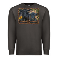 Smoke western black angus cattle and calf with leopard Premium Sweatshirt - RanaPortraitStore