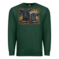 Sports Green western black angus cattle and calf with leopard Premium Sweatshirt - RanaPortraitStore