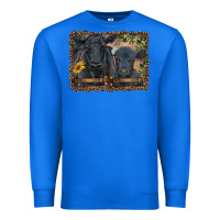 True Royal western black angus cattle and calf with leopard Premium Sweatshirt - RanaPortraitStore