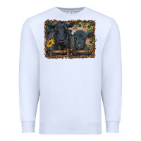White western black angus cattle and calf with leopard Premium Sweatshirt - RanaPortraitStore