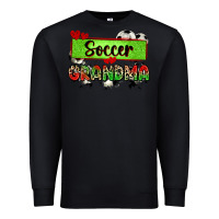 Black soccer grandma with leopard Premium Sweatshirt - Zillion Design Studio