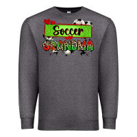 Charcoal Heather soccer grandma with leopard Premium Sweatshirt - Zillion Design Studio