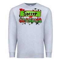 Heather Grey soccer grandma with leopard Premium Sweatshirt - Zillion Design Studio