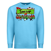 Ocean Blue soccer grandma with leopard Premium Sweatshirt - Zillion Design Studio