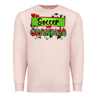 Pale Pink soccer grandma with leopard Premium Sweatshirt - Zillion Design Studio