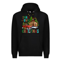 Black small town christmas church western truck Premium Hoodie - AdoDesignShop