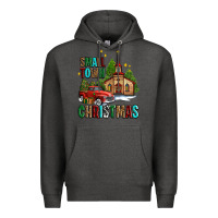 Charcoal Heather small town christmas church western truck Premium Hoodie - AdoDesignShop