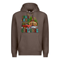 Coffee small town christmas church western truck Premium Hoodie - AdoDesignShop