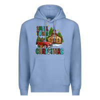 Colony Blue small town christmas church western truck Premium Hoodie - AdoDesignShop