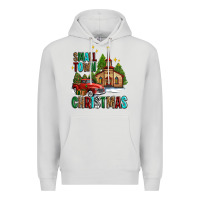Dove Grey small town christmas church western truck Premium Hoodie - AdoDesignShop