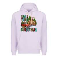 Lilac small town christmas church western truck Premium Hoodie - AdoDesignShop