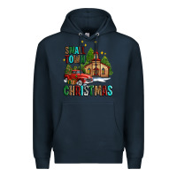 Navy small town christmas church western truck Premium Hoodie - AdoDesignShop