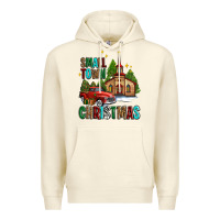 Sandshell small town christmas church western truck Premium Hoodie - AdoDesignShop
