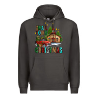 Smoke small town christmas church western truck Premium Hoodie - AdoDesignShop