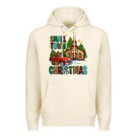 Tofu small town christmas church western truck Premium Hoodie - AdoDesignShop