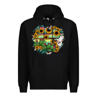Black Guanajuato sunflower serape map Premium Hoodie - RanaPortraitStore