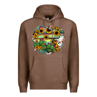Chestnut Guanajuato sunflower serape map Premium Hoodie - RanaPortraitStore