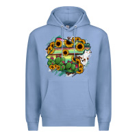 Colony Blue Guanajuato sunflower serape map Premium Hoodie - RanaPortraitStore