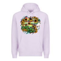 Lilac Guanajuato sunflower serape map Premium Hoodie - RanaPortraitStore
