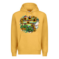 Mustard Guanajuato sunflower serape map Premium Hoodie - RanaPortraitStore