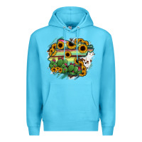 Ocean Blue Guanajuato sunflower serape map Premium Hoodie - RanaPortraitStore