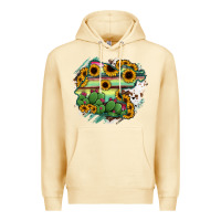 Pina Colada Guanajuato sunflower serape map Premium Hoodie - RanaPortraitStore