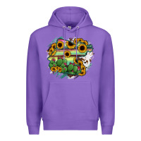 Purple Guanajuato sunflower serape map Premium Hoodie - RanaPortraitStore