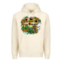 Sandshell Guanajuato sunflower serape map Premium Hoodie - RanaPortraitStore