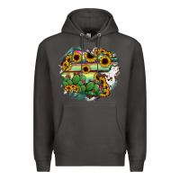 Smoke Guanajuato sunflower serape map Premium Hoodie - RanaPortraitStore