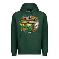 Sports Green Guanajuato sunflower serape map Premium Hoodie - RanaPortraitStore