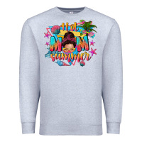 Heather Grey hot mom summer with messy bun Premium Sweatshirt - texasbilliewilder