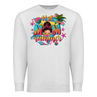 Oatmeal Heather hot mom summer with messy bun Premium Sweatshirt - texasbilliewilder