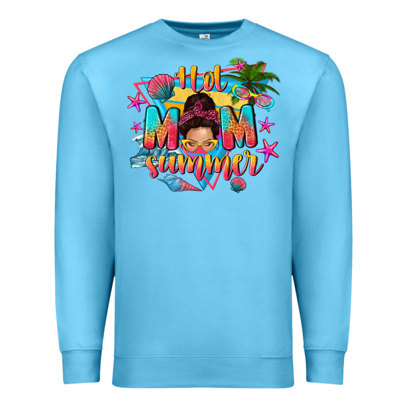 Hot Mom Summer With Messy Bun Premium Sweatshirt by texasbilliewilder | Teevron