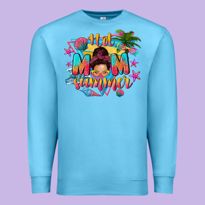 Hot Mom Summer With Messy Bun Premium Sweatshirt Designed By Texasbilliewilder