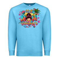 Ocean Blue hot mom summer with messy bun Premium Sweatshirt - texasbilliewilder