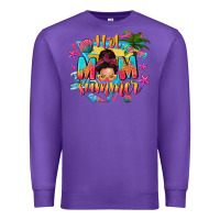 Purple hot mom summer with messy bun Premium Sweatshirt - texasbilliewilder