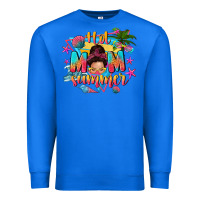 True Royal hot mom summer with messy bun Premium Sweatshirt - texasbilliewilder