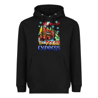 Black all aboard the polar express Heavyweight Hoodie - Zillion Design Studio
