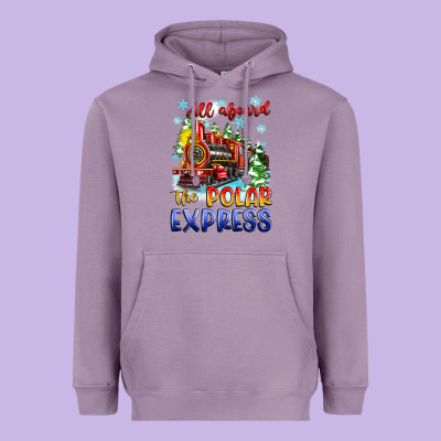Heavyweight Hoodie all aboard the polar express