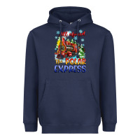 Navy all aboard the polar express Heavyweight Hoodie - Zillion Design Studio