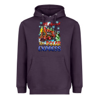 Plum all aboard the polar express Heavyweight Hoodie - Zillion Design Studio