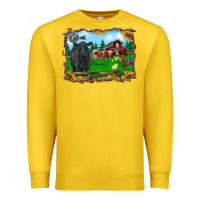 Lemon western barnyard black angus cattle longhorn rooster and chicks Premium Sweatshirt - RanaPortraitStore