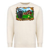 Sandshell western barnyard black angus cattle longhorn rooster and chicks Premium Sweatshirt - RanaPortraitStore